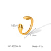 Wholesale Women's Fashion Titanium Steel Open Ring With Heart Star Geometric Patterns Electroplated