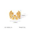 Wholesale Women's Fashion Titanium Steel Open Ring With Heart Star Geometric Patterns Electroplated