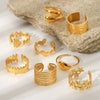 Wholesale Women's Fashion Titanium Steel Open Ring With Heart Star Geometric Patterns Electroplated