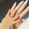 Wholesale Women's Fashion Versatile Adjustable Copper Goldplated Drop Shape Stretch Ring With Zirconia Design