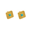 Wholesale Women's Fashion Vintage Light Luxury Style Titanium Steel Geometric Natural Stone Earrings With Electroplating