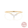 Wholesale Women's Fashion Vshaped Opal Diamond Ring S925 Sterling Silver Geometric Style Jewelry