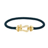Wholesale Women's Fashion Woven Milan Rope Bracelet With Horseshoe Buckle And U Head Micro Inlaid Zircon Electroplated