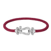 Wholesale Women's Fashion Woven Milan Rope Bracelet With Horseshoe Buckle And U Head Micro Inlaid Zircon Electroplated