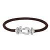 Wholesale Women's Fashion Woven Milan Rope Bracelet With Horseshoe Buckle And U Head Micro Inlaid Zircon Electroplated