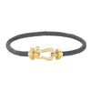 Wholesale Women's Fashion Woven Milan Rope Bracelet With Horseshoe Buckle And U Head Micro Inlaid Zircon Electroplated