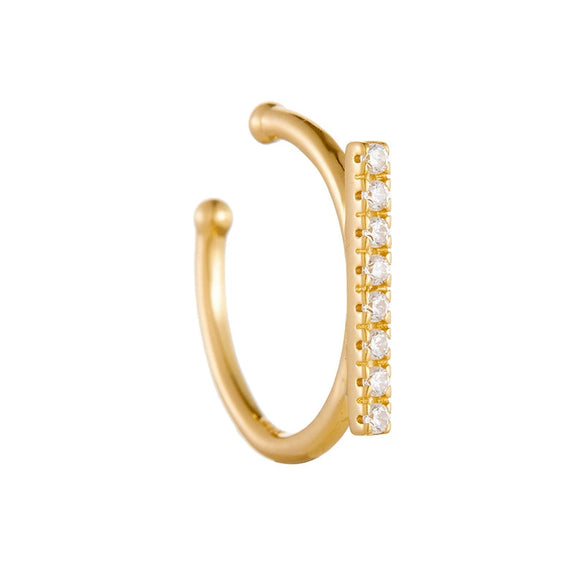Wholesale Women's Fashion Zircon 925 Silver Gold Plated Chain Earrings