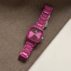 Wholesale Women's Fashionable Alloy Watch With Simple Square Shape And Macaron Colors