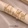 Wholesale Women's Fashionable And Versatile Geometric Heart Ferris Wheel Full Diamond Stainless Steel And Zircon 18K Gold Plated Index Finger Ring