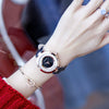 Wholesale Women's Fashionable Elegant Rhinestone Quartz Watch With Genuine Leather Strap And Alloy Case