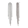 Wholesale Women's Fashionable Elegant Titanium Steel Electroplated 18K Gold Micropaved Zircon Tassel Geometric Earrings