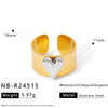 Wholesale Women's Fashionable Geometric Heartshaped Stainless Steel 18K Goldplated Ring