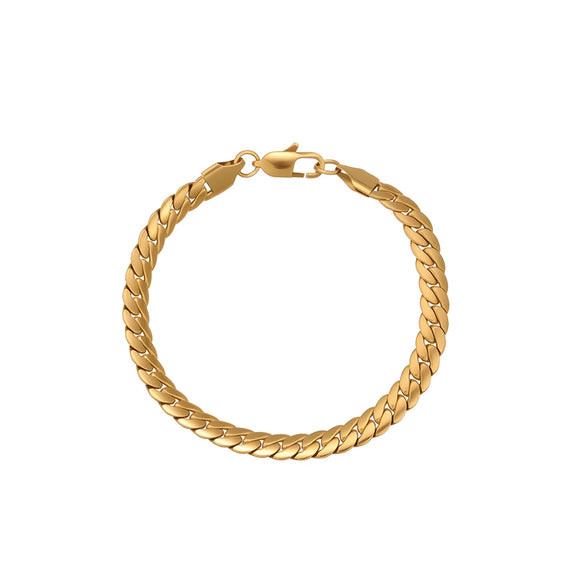 Wholesale Women's Fashionable Geometric Stainless Steel Electroplated Snake Bone Chain Bracelet