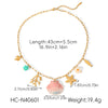 Wholesale Women's Fashionable Geometric Stainless Steel Starfish Turtle Shell Pendant Necklace With Electroplating