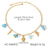 Wholesale Women's Fashionable Geometric Stainless Steel Starfish Turtle Shell Pendant Necklace With Electroplating