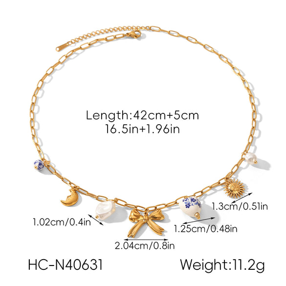 Wholesale Women's Fashionable Geometric Stainless Steel Starfish Turtle Shell Pendant Necklace With Electroplating