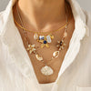 Wholesale Women's Fashionable Geometric Stainless Steel Starfish Turtle Shell Pendant Necklace With Electroplating