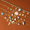 Wholesale Women's Fashionable Geometric Stainless Steel Starfish Turtle Shell Pendant Necklace With Electroplating