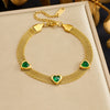 Wholesale Women's Fashionable Heartshaped Gold Plated Stainless Steel Jewelry Bracelet