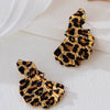 Wholesale Women's Fashionable Irregular Leopard Print Geometric Alloy Electroplated Earrings