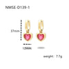 Wholesale Women's Fashionable Light Luxury Titanium Steel Earrings With Heart Shape And Inlaid Colored Diamond Electroplated