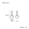 Wholesale Women's Fashionable Light Luxury Titanium Steel Earrings With Heart Shape And Inlaid Colored Diamond Electroplated
