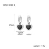Wholesale Women's Fashionable Light Luxury Titanium Steel Earrings With Heart Shape And Inlaid Colored Diamond Electroplated
