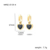 Wholesale Women's Fashionable Light Luxury Titanium Steel Earrings With Heart Shape And Inlaid Colored Diamond Electroplated