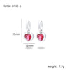 Wholesale Women's Fashionable Light Luxury Titanium Steel Earrings With Heart Shape And Inlaid Colored Diamond Electroplated