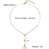 Wholesale Women's Fashionable Minimalist Geometric And Heartshaped 18K Goldplated Stainless Steel Necklace
