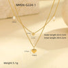 Wholesale Women's Fashionable Minimalist Geometric And Heartshaped 18K Goldplated Stainless Steel Necklace