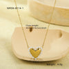 Wholesale Women's Fashionable Minimalist Geometric And Heartshaped 18K Goldplated Stainless Steel Necklace