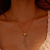 Wholesale Women's Fashionable Minimalist Geometric And Heartshaped 18K Goldplated Stainless Steel Necklace