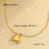 Wholesale Women's Fashionable Minimalist Geometric And Heartshaped 18K Goldplated Stainless Steel Necklace
