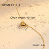 Wholesale Women's Fashionable Minimalist Geometric And Heartshaped 18K Goldplated Stainless Steel Necklace