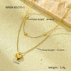 Wholesale Women's Fashionable Minimalist Geometric And Heartshaped 18K Goldplated Stainless Steel Necklace