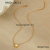 Wholesale Women's Fashionable Minimalist Geometric And Heartshaped 18K Goldplated Stainless Steel Necklace