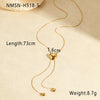 Wholesale Women's Fashionable Minimalist Geometric And Heartshaped 18K Goldplated Stainless Steel Necklace