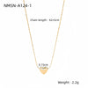 Wholesale Women's Fashionable Minimalist Geometric And Heartshaped 18K Goldplated Stainless Steel Necklace