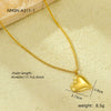 Wholesale Women's Fashionable Minimalist Geometric And Heartshaped 18K Goldplated Stainless Steel Necklace