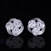 Wholesale Women's Fashionable Mix And Match Colorful Zircon Earrings Copper Geometric Flower Style With Diamond Treatment