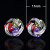 Wholesale Women's Fashionable Mix And Match Colorful Zircon Earrings Copper Geometric Flower Style With Diamond Treatment