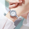 Wholesale Women's Fashionable Quartz Watch With Live Explosions Diamondencrusted Shell Mermaid Design Alloy Case And Strap Round Dial