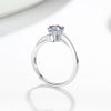 Wholesale Women's Fashionable S925 Sterling Silver Geometric Open Ring With Four Claw Inlaid Diamond And Electroplating Treatment