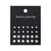 Wholesale Women's Fashionable Simple Versatile Mixed Materials Flower Shaped Earrings Set With Diamonds