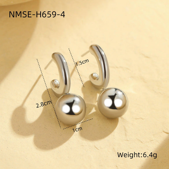 Wholesale Women's Fashionable Stainless Steel Heart And Star Shape Electroplated Earrings