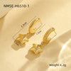 Wholesale Women's Fashionable Stainless Steel Heart And Star Shape Electroplated Earrings