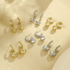 Wholesale Women's Fashionable Stainless Steel Heart And Star Shape Electroplated Earrings