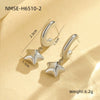 Wholesale Women's Fashionable Stainless Steel Heart And Star Shape Electroplated Earrings