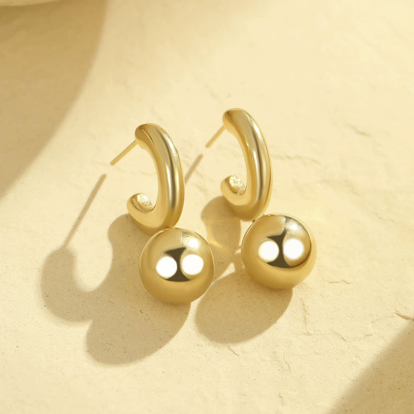 Wholesale Women's Fashionable Stainless Steel Heart And Star Shape Electroplated Earrings